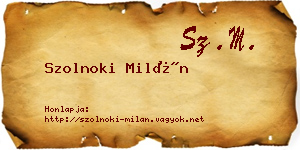 Szolnoki Milán névjegykártya