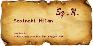 Szolnoki Milán névjegykártya